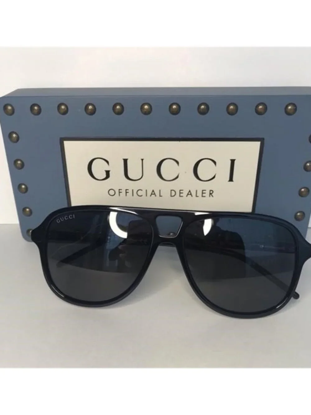 New- GUCCI GG1156S-001 57 Acetate Black-Grey Sunglasses